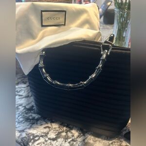 GUCCI- Bamboo Quilted Nylon & Leather Tote. Strap, COA and Gucci Dustbag